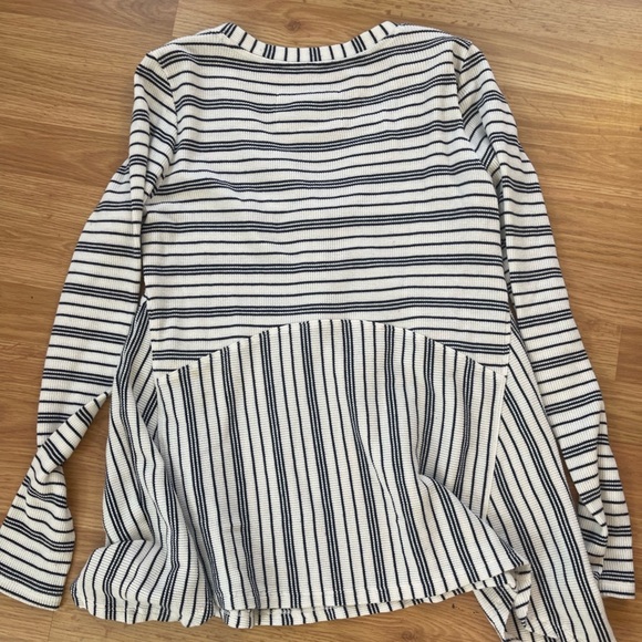 Anthropologie Navy and White Striped tunic blouse - Picture 4 of 5